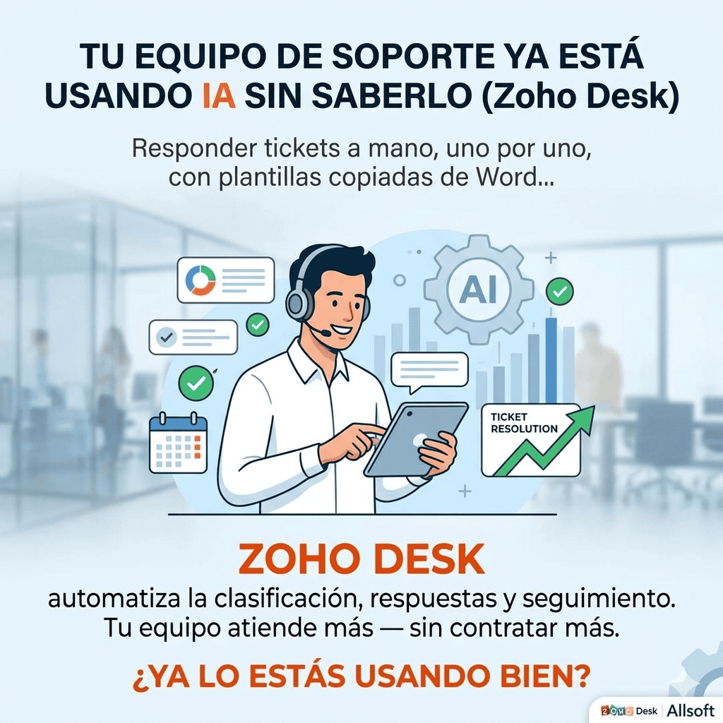 Tu equipo de soporte ya está usando IA sin saberlo — y Zoho Desk puede hacerlo bien